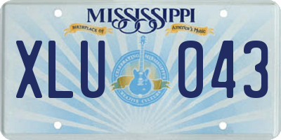 MS license plate XLU043