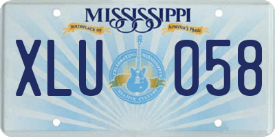 MS license plate XLU058