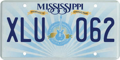 MS license plate XLU062