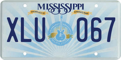 MS license plate XLU067