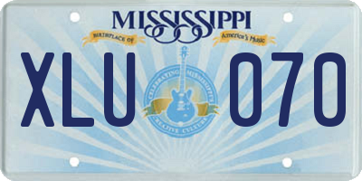 MS license plate XLU070
