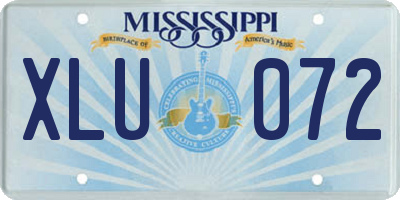 MS license plate XLU072