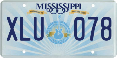 MS license plate XLU078