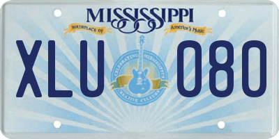MS license plate XLU080