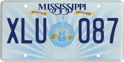 MS license plate XLU087