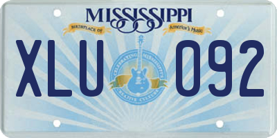 MS license plate XLU092