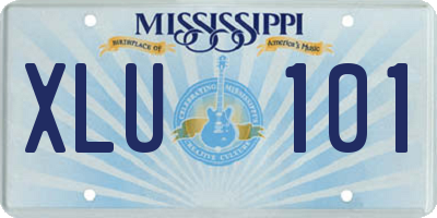 MS license plate XLU101