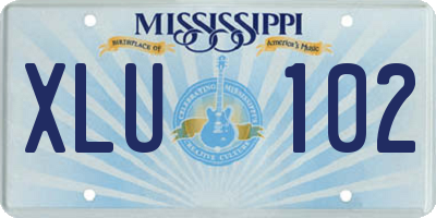 MS license plate XLU102
