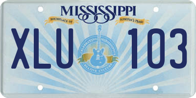 MS license plate XLU103