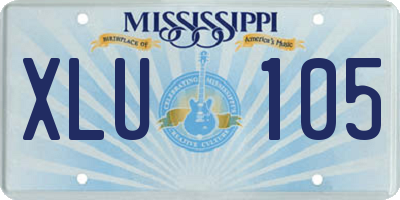 MS license plate XLU105