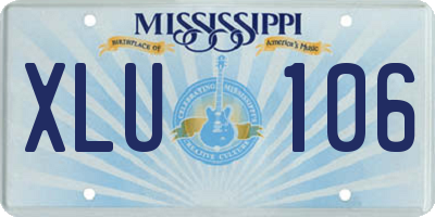 MS license plate XLU106
