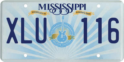 MS license plate XLU116