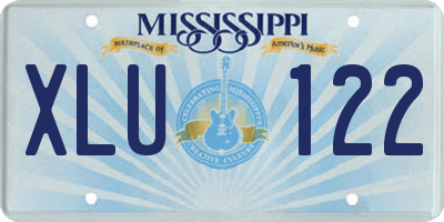 MS license plate XLU122