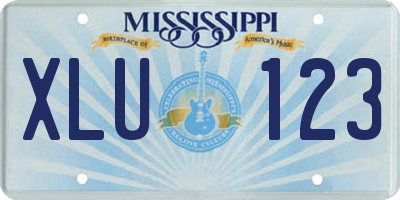 MS license plate XLU123