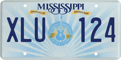 MS license plate XLU124