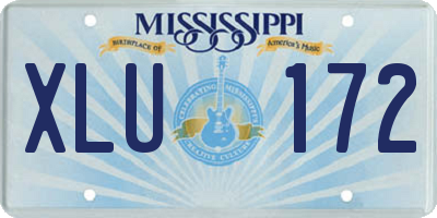MS license plate XLU172
