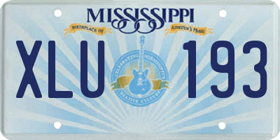 MS license plate XLU193