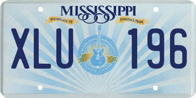 MS license plate XLU196