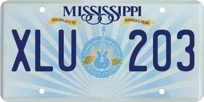 MS license plate XLU203