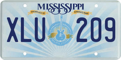 MS license plate XLU209