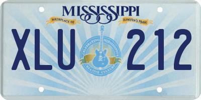 MS license plate XLU212