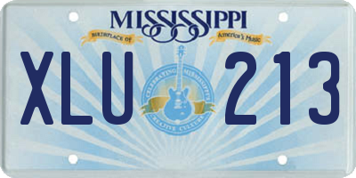 MS license plate XLU213