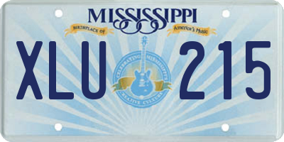 MS license plate XLU215