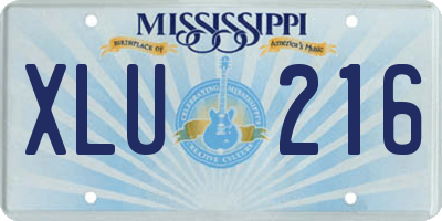 MS license plate XLU216