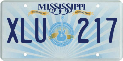 MS license plate XLU217