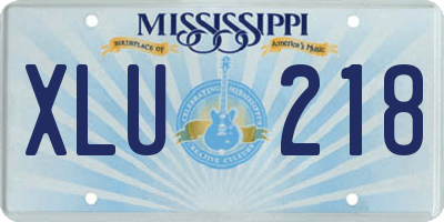 MS license plate XLU218