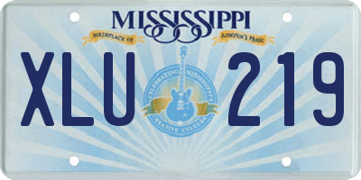 MS license plate XLU219