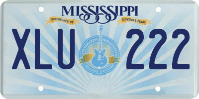 MS license plate XLU222