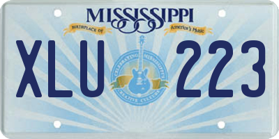 MS license plate XLU223