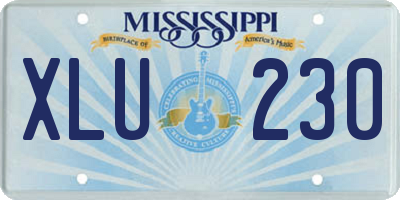 MS license plate XLU230