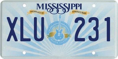 MS license plate XLU231