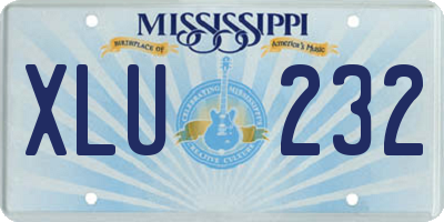 MS license plate XLU232