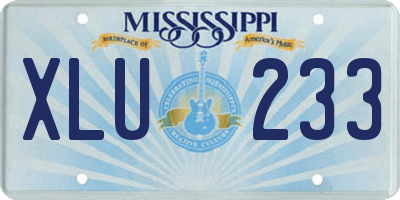 MS license plate XLU233