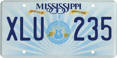 MS license plate XLU235