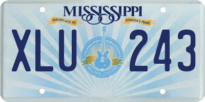 MS license plate XLU243
