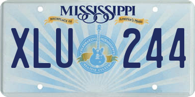 MS license plate XLU244
