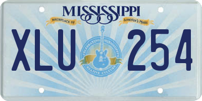 MS license plate XLU254