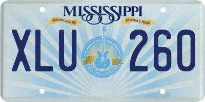 MS license plate XLU260
