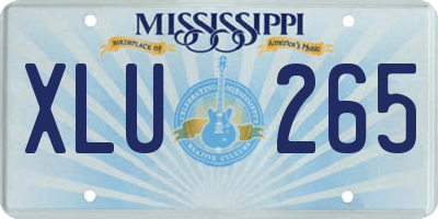 MS license plate XLU265