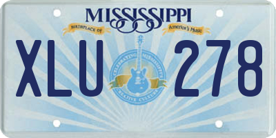 MS license plate XLU278