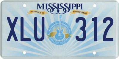 MS license plate XLU312