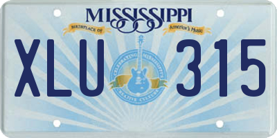 MS license plate XLU315