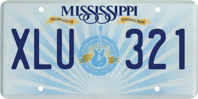 MS license plate XLU321