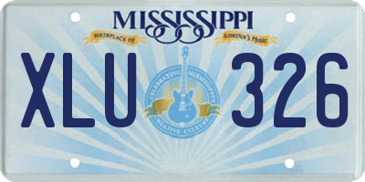 MS license plate XLU326