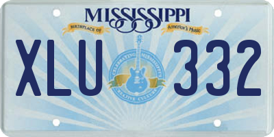 MS license plate XLU332