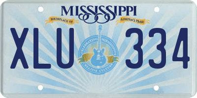 MS license plate XLU334